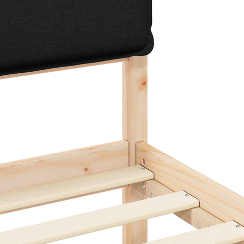 vidaXL Bed Frame with Upholstered Headboard Black 100 x 200 cm