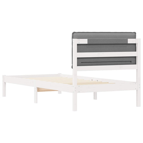 vidaXL Bed Frame with Upholstered Headboard Light Grey 100 x 200 cm