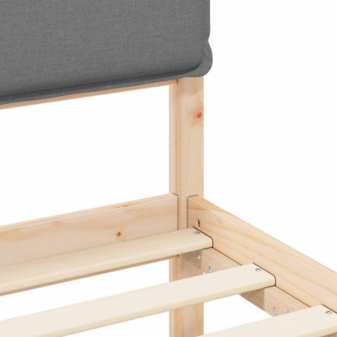 vidaXL Bed Frame with Upholstered Headboard Light Grey 90 x 200 cm