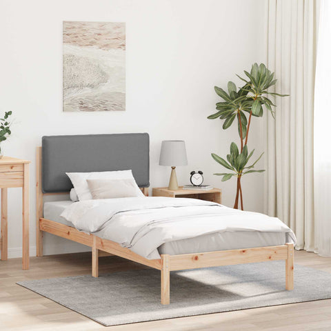vidaXL Bed Frame with Upholstered Headboard Light Grey 90 x 200 cm