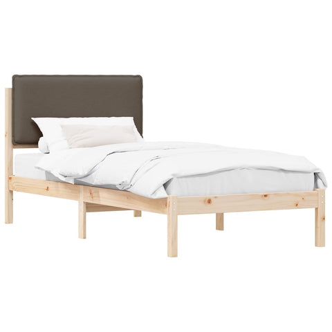 vidaXL Bed Frame with Upholstered Headboard Taupe 80 x 200 cm