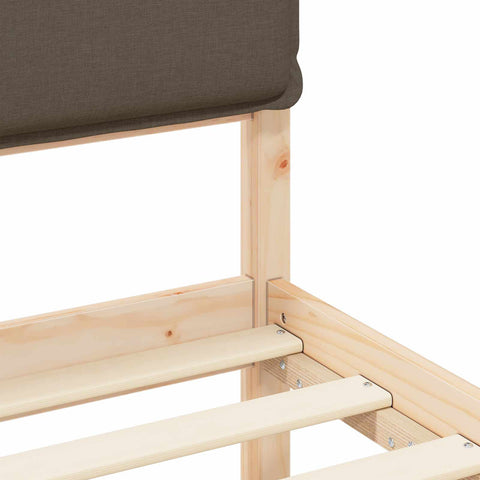 vidaXL Bed Frame with Upholstered Headboard Taupe 90 x 190 cm