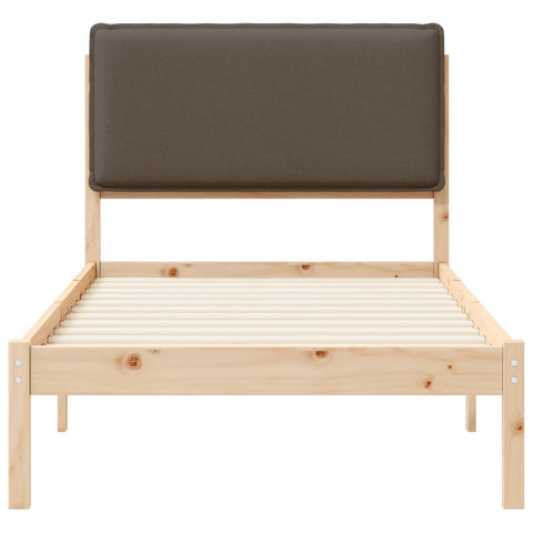 vidaXL Bed Frame with Upholstered Headboard Taupe 90 x 190 cm