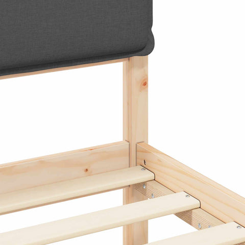 vidaXL Bed Frame with Upholstered Headboard Dark Grey 75 x 190 cm