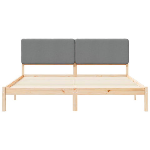 vidaXL Bed Frame with Upholstered Headboard Light Grey 180 x 200 cm