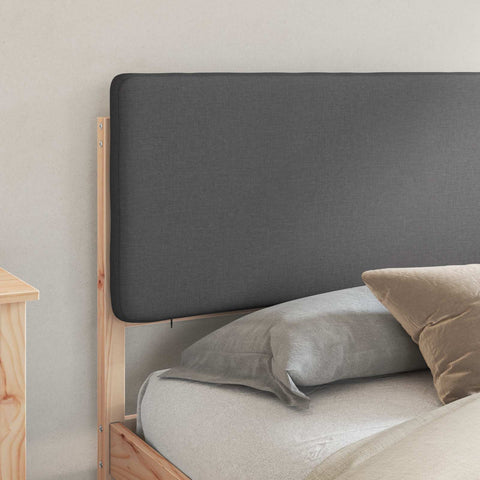 vidaXL Bed Frame with Upholstered Headboard Dark Grey 180 x 200 cm