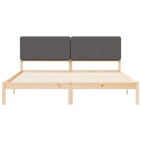 vidaXL Bed Frame with Upholstered Headboard Dark Grey 180 x 200 cm