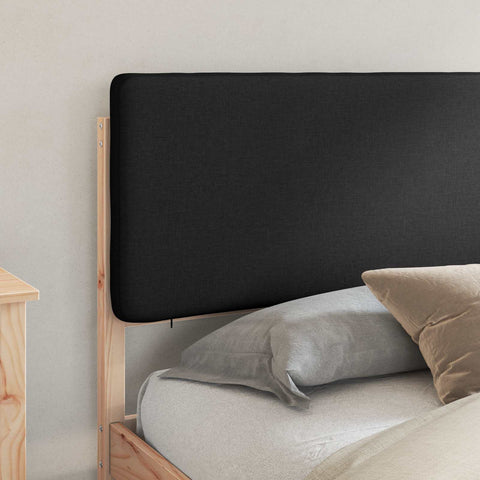 vidaXL Bed Frame with Upholstered Headboard Black 180 x 200 cm