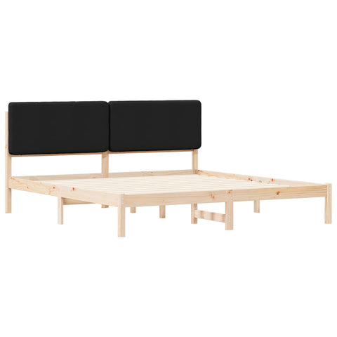 vidaXL Bed Frame with Upholstered Headboard Black 180 x 200 cm