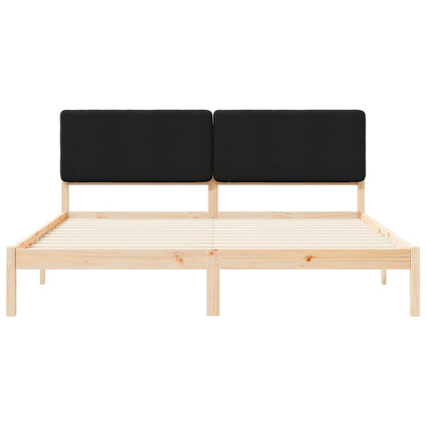 vidaXL Bed Frame with Upholstered Headboard Black 180 x 200 cm