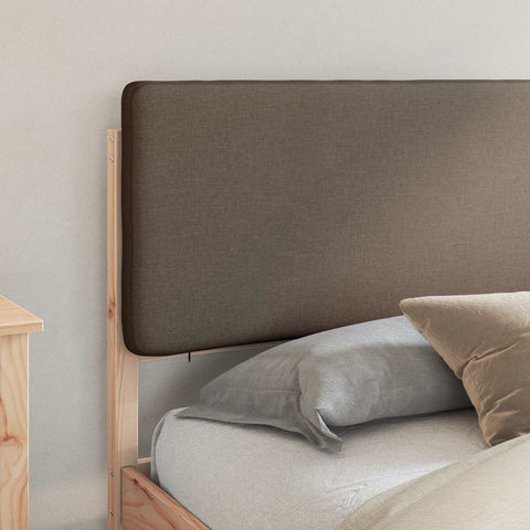 vidaXL Bed Frame with Upholstered Headboard Taupe 180 x 200 cm