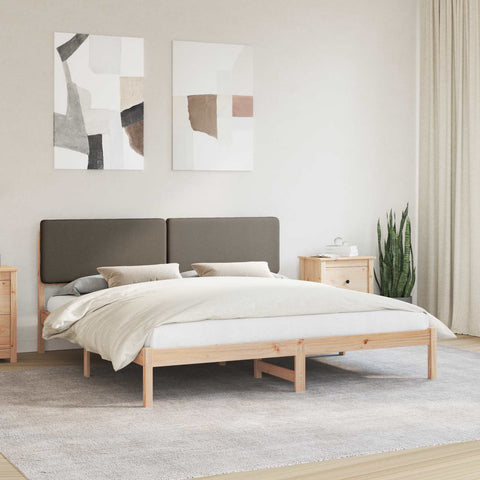 vidaXL Bed Frame with Upholstered Headboard Taupe 180 x 200 cm