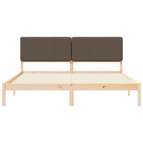 vidaXL Bed Frame with Upholstered Headboard Taupe 180 x 200 cm