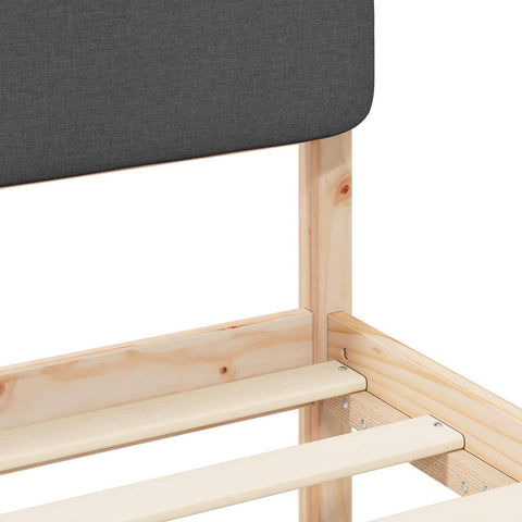 vidaXL Bed Frame with Upholstered Headboard Dark Grey 160 x 200 cm