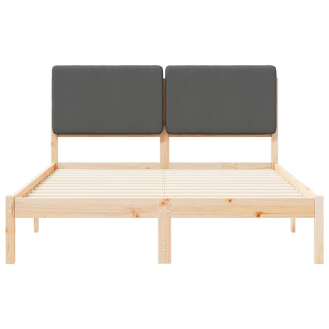 vidaXL Bed Frame with Upholstered Headboard Dark Grey 160 x 200 cm