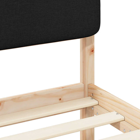 vidaXL Bed Frame with Upholstered Headboard Black 160 x 200 cm