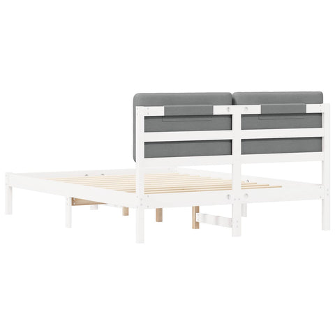 vidaXL Bed Frame with Upholstered Headboard Light Grey 160 x 200 cm