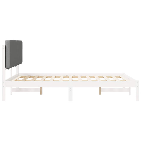 vidaXL Bed Frame with Upholstered Headboard Light Grey 160 x 200 cm