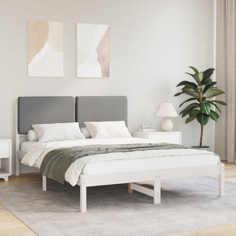 vidaXL Bed Frame with Upholstered Headboard Light Grey 150 x 200 cm
