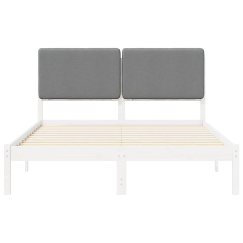 vidaXL Bed Frame with Upholstered Headboard Light Grey 150 x 200 cm