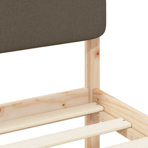 vidaXL Bed Frame with Upholstered Headboard Taupe 140 x 200 cm
