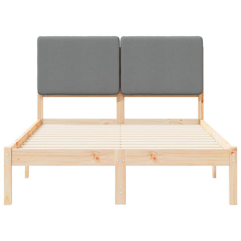 vidaXL Bed Frame with Upholstered Headboard Light Grey 120 x 200 cm