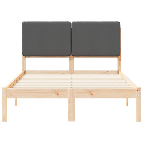 vidaXL Bed Frame with Upholstered Headboard Dark Grey 120 x 200 cm