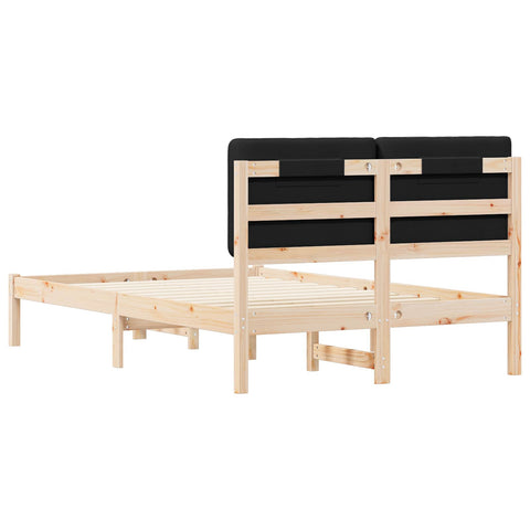 vidaXL Bed Frame with Upholstered Headboard Black 120 x 200 cm