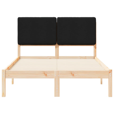 vidaXL Bed Frame with Upholstered Headboard Black 120 x 200 cm