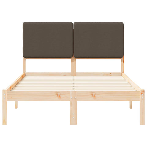 vidaXL Bed Frame with Upholstered Headboard Taupe 120 x 200 cm