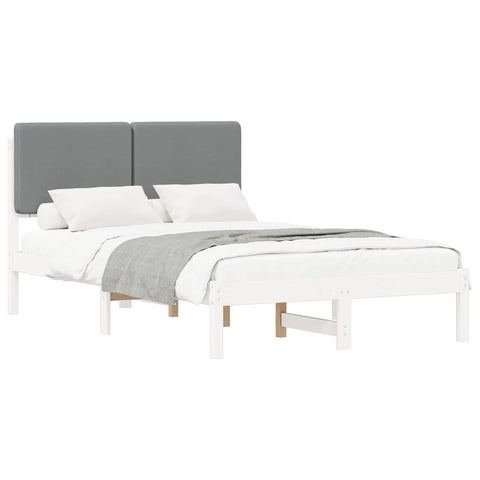 vidaXL Bed Frame with Upholstered Headboard Light Grey 120 x 200 cm