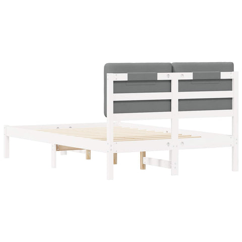 vidaXL Bed Frame with Upholstered Headboard Light Grey 120 x 200 cm