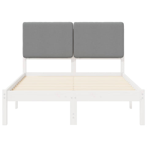 vidaXL Bed Frame with Upholstered Headboard Light Grey 120 x 200 cm