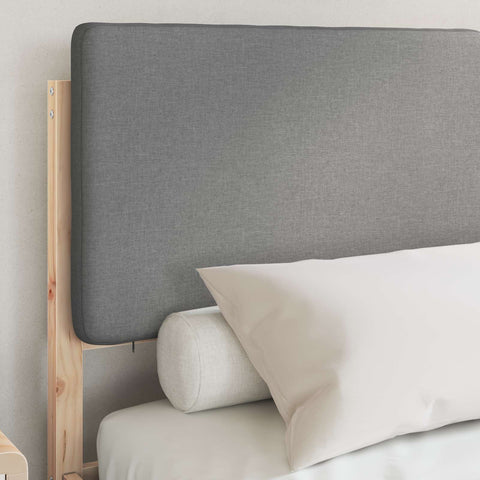 vidaXL Bed Frame with Upholstered Headboard Light Grey 140 x 190 cm