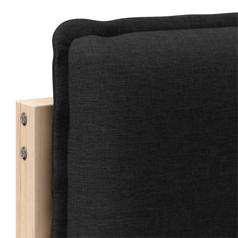 vidaXL Upholstered Headboard Natural and Black 200 cm Solid Pine Wood