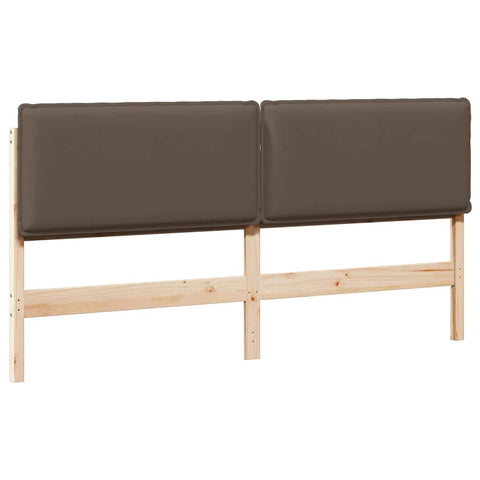 vidaXL Upholstered Headboard Natural and Taupe 200 cm Solid Pine Wood