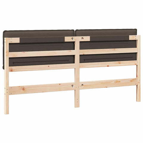 vidaXL Upholstered Headboard Natural and Taupe 200 cm Solid Pine Wood