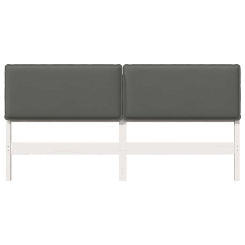 vidaXL Upholstered Headboard White and Light Grey 200 cm
