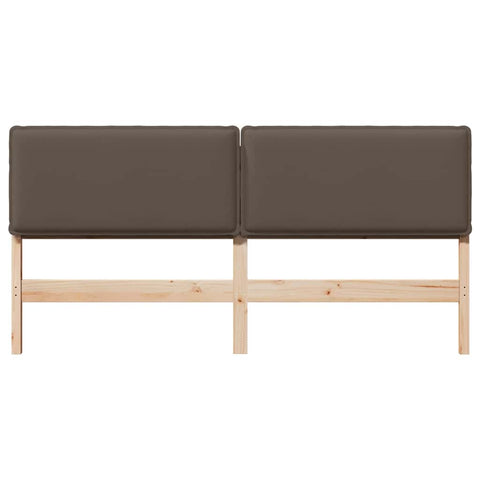 vidaXL Upholstered Headboard Natural and Taupe 180 cm Solid Pine Wood
