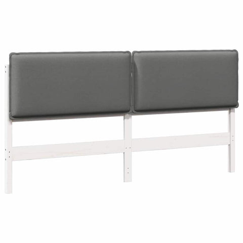 vidaXL Upholstered Headboard White and Light Grey 180 cm