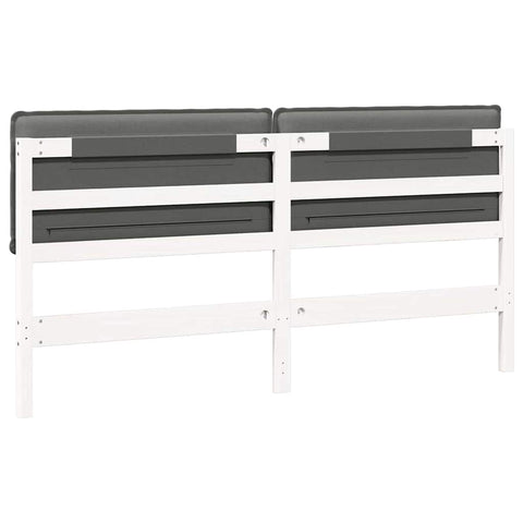 vidaXL Upholstered Headboard White and Light Grey 180 cm