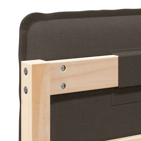 vidaXL Upholstered Headboard Natural and Taupe 160 cm Solid Pine Wood