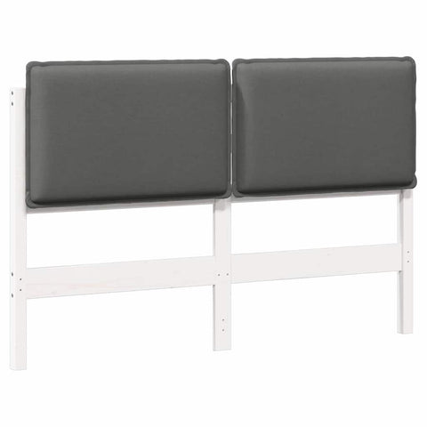 vidaXL Upholstered Headboard White and Light Grey 160 cm