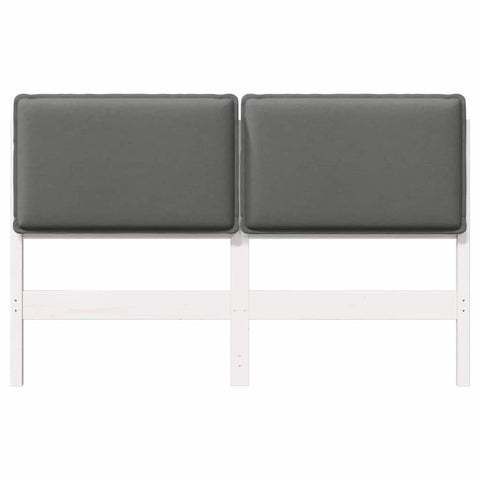 vidaXL Upholstered Headboard White and Light Grey 160 cm
