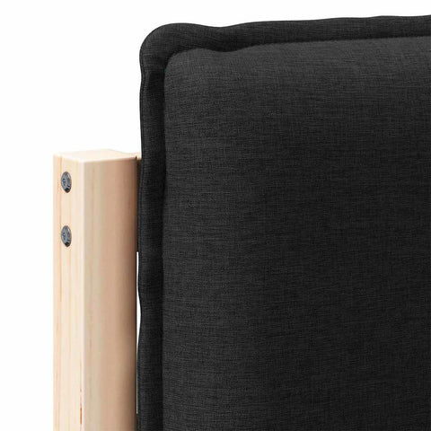 vidaXL Upholstered Headboard Natural and Black 150 cm Solid Pine Wood