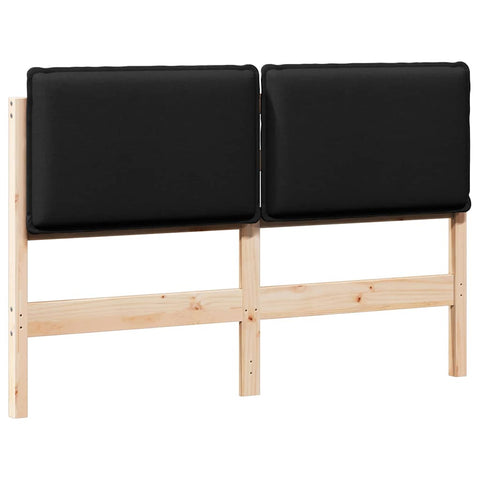 vidaXL Upholstered Headboard Natural and Black 150 cm Solid Pine Wood