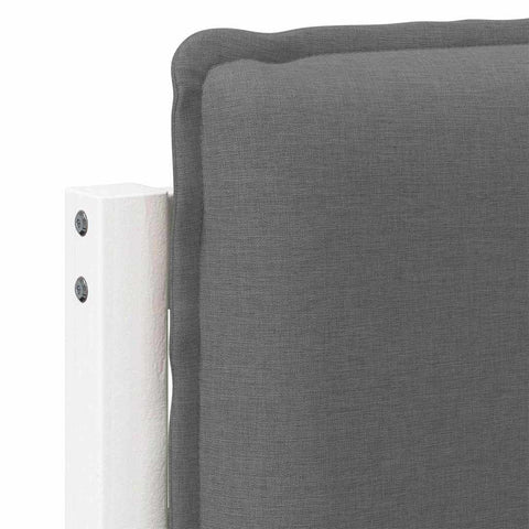 vidaXL Upholstered Headboard White and Light Grey 150 cm