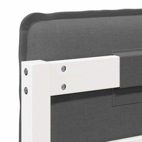 vidaXL Upholstered Headboard White and Light Grey 150 cm