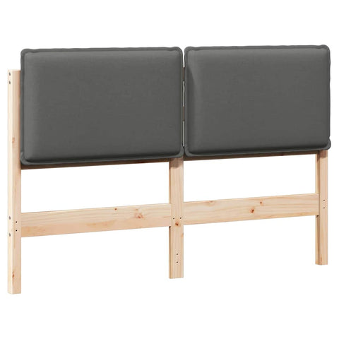 vidaXL Upholstered Headboard Natural and Light Grey 140 cm