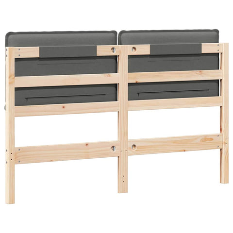 vidaXL Upholstered Headboard Natural and Light Grey 140 cm